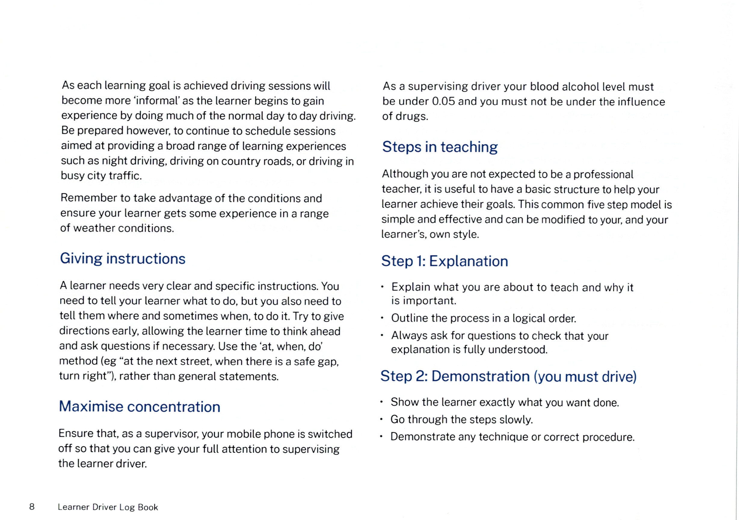 5-Step Teaching Model: Step 1 Explanation and Step 2 Demonstration