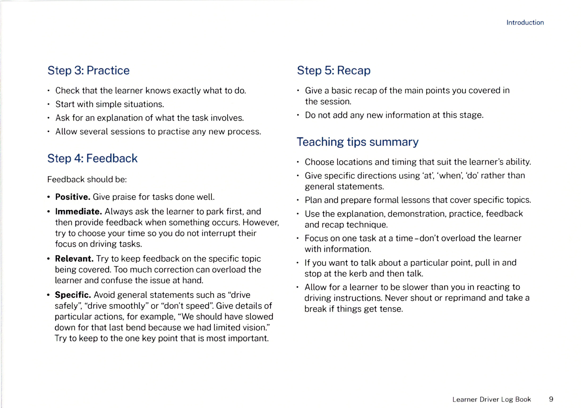 5-Step Teaching Model: Step 3 Practice, Step 4 Feedback, and Step 5 Recap